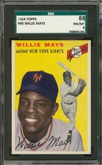 1954 Topps #90 Willie Mays – SGC 88 NM/MT 8